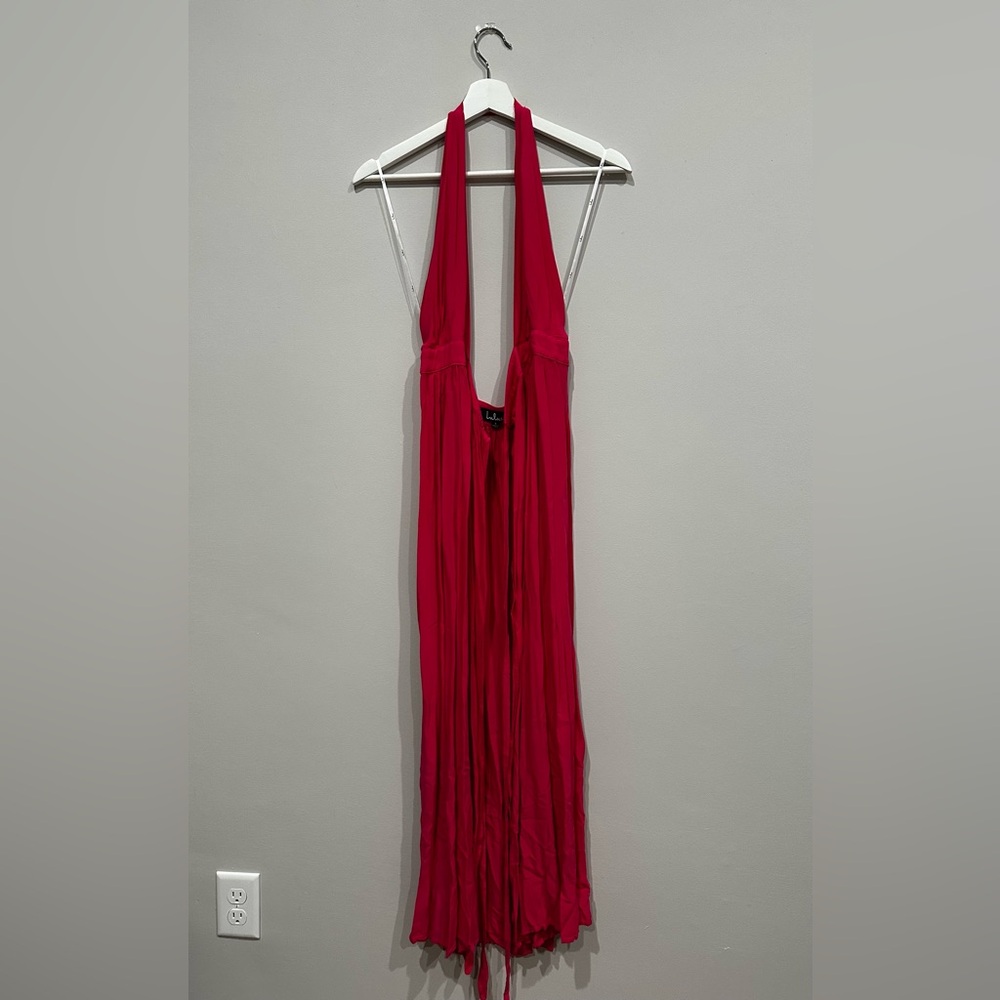 Lulus - Magical Movement Hot Pink Wrap Maxi Dress - Size: S - Picture 6 of 7